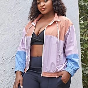 SHEIN Plus Size Pink/Blue/Purple Sports Jacket